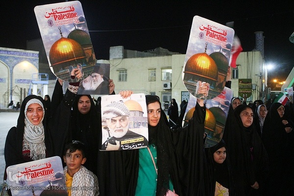 تجمع مردم اهواز در حمایت از جبهه مقاومت