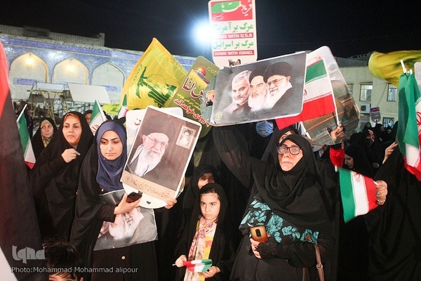 تجمع مردم اهواز در حمایت از جبهه مقاومت