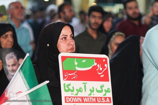 تجمع مردم اهواز در حمایت از جبهه مقاومت