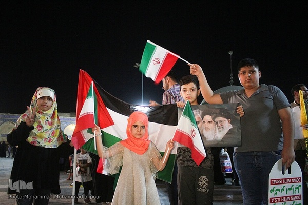 تجمع مردم اهواز در حمایت از جبهه مقاومت