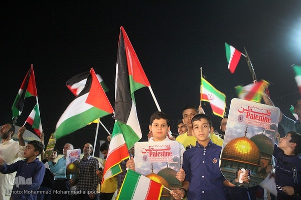 تجمع مردم اهواز در حمایت از جبهه مقاومت