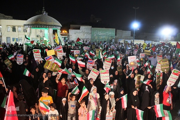 تجمع مردم اهواز در حمایت از جبهه مقاومت