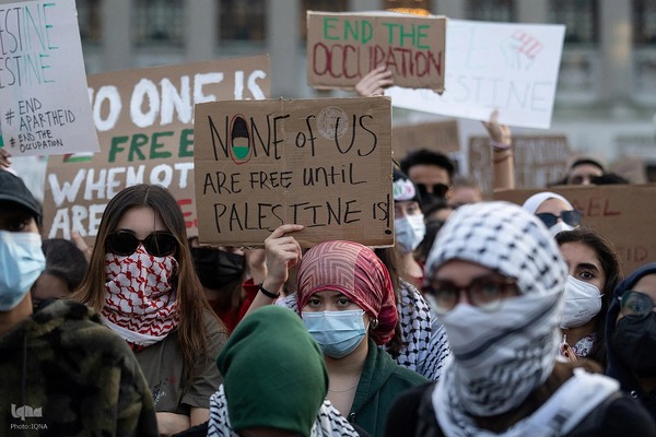 راهپیمایی مردم آمریکا (نیویورک) در  حمایت از غزه 