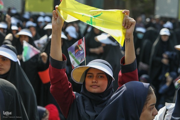 تجمع دانش‌آموزان تهرانی در حمایت از مردم مظلوم فلسطین