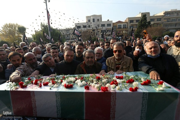 آیین تشییع و تدفین شهید گمنام در وزارت فرهنگ و ارشاد اسلامی