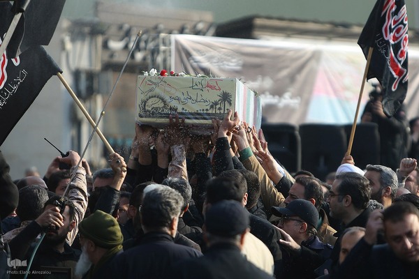 آیین تشییع و تدفین شهید گمنام در وزارت فرهنگ و ارشاد اسلامی