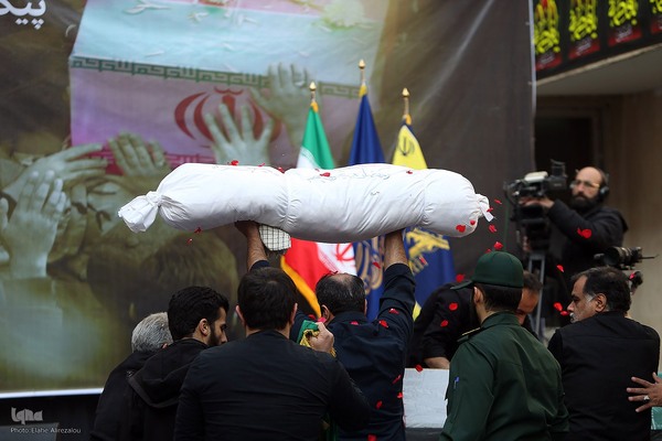 آیین تشییع و تدفین شهید گمنام در وزارت فرهنگ و ارشاد اسلامی