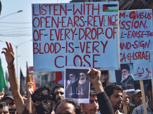 تجمع مردم کشمیر در محکومیت ترور نصرالله