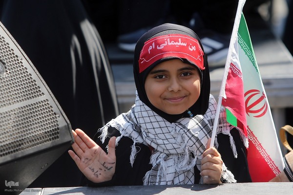 تجمع بزرگ فرهنگیان و دانش آموزان در حمایت از حزب الله لبنان