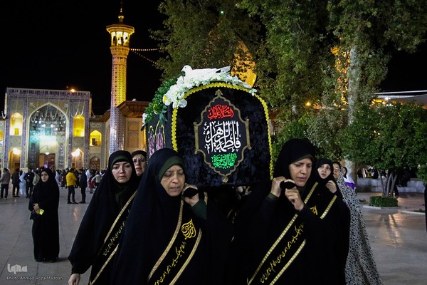 تشیع نمادین حضرت زهرا (س) در شاهچراغ(ع)