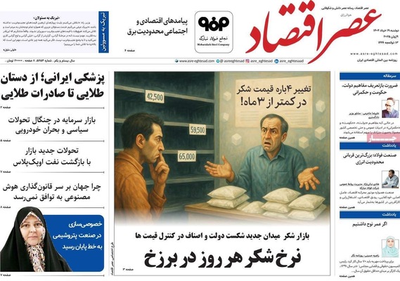 صفحه نخست روزنامه‌های دوشنبه ۱۹ خرداد ۱۴۰۴