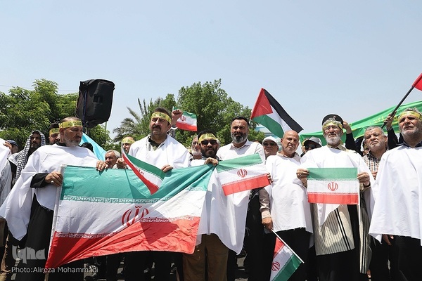 راهپیمایی مردم اهواز علیه تهاجم رژیم صهیونیستی