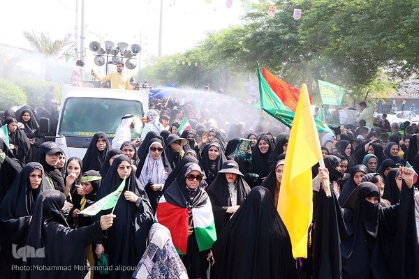 مشایه غدیر و حمایت مردم خوزستان از عملیات وعده صادق ۳