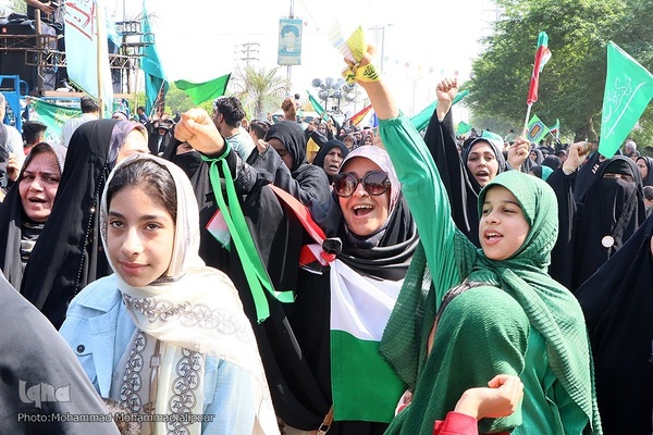 مشایه غدیر و حمایت مردم خوزستان از عملیات وعده صادق ۳