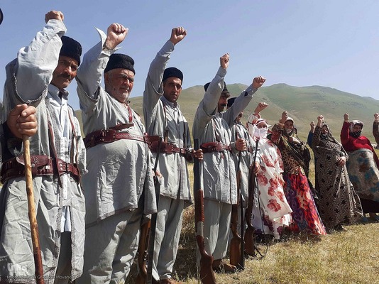 تجمع مردمی و اعلام آمادگی مردم غیور و غریتمند عشایر منطقه ارسباران برای دفاع از وطن
