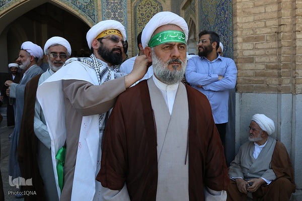 اجتماع حوزویان در محکومیت جنایات رژیم صهیونیستی