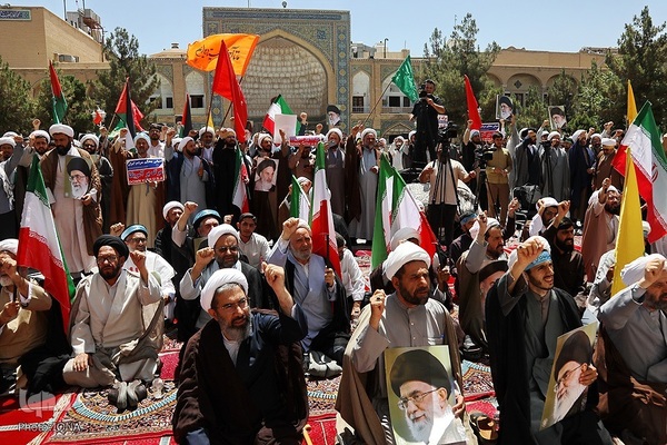 اجتماع حوزویان در محکومیت جنایات رژیم صهیونیستی