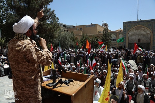 اجتماع حوزویان در محکومیت جنایات رژیم صهیونیستی