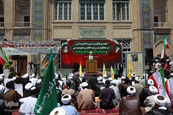 اجتماع حوزویان در محکومیت جنایات رژیم صهیونیستی