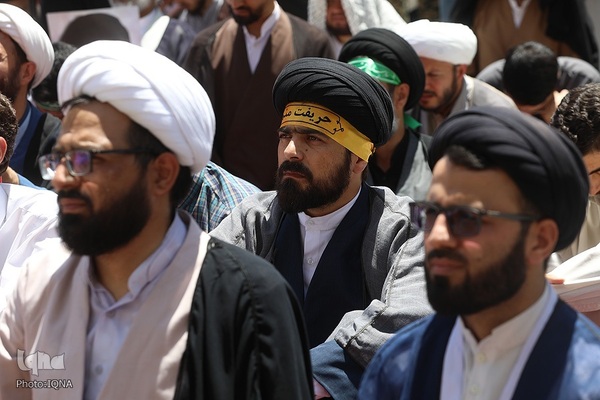 اجتماع حوزویان در محکومیت جنایات رژیم صهیونیستی