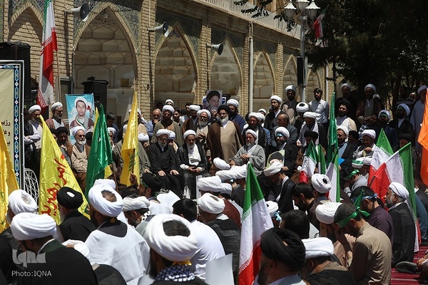 اجتماع حوزویان در محکومیت جنایات رژیم صهیونیستی