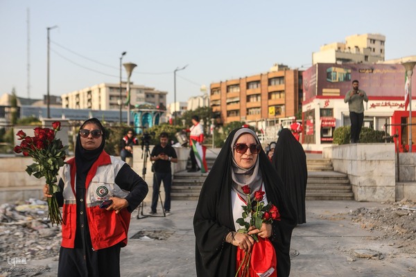 گلباران آمبولانس هدف‌قرارگرفته شده توسط رژیم صهیونیستی در میدان هفت‌تیر