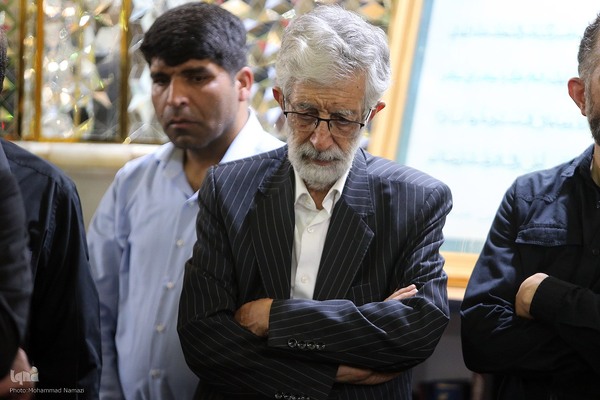 غلامعلی حدادعادل در مراسم تشییع و خاکسپاری حافظ قرآن پاسدار شهید احسان ذاکری