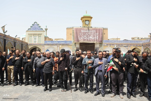 تشییع و خاکسپاری پیکر شهید طهرانچی و همسرش در صحن حرم حضرت عبدالعظیم (ع)