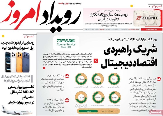 صفحه نخست روزنامه‌های شنبه ۲۲ شهریور ۱۴۰۴