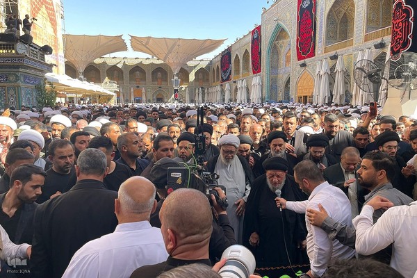 مراسم تشییع پیکر همسر آیت الله العظمی سید علی سیستانی