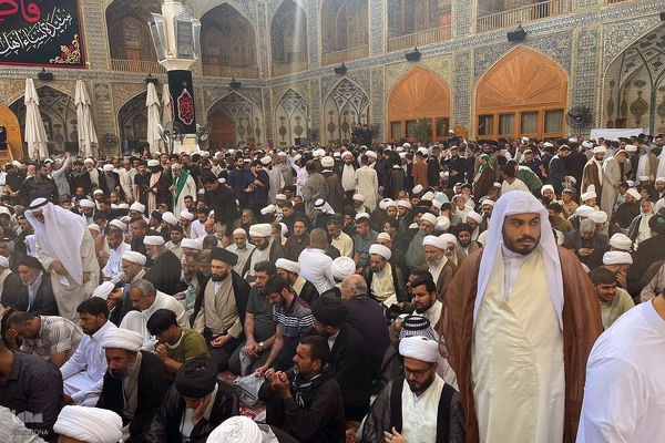 مراسم تشییع پیکر همسر آیت الله العظمی سید علی سیستانی