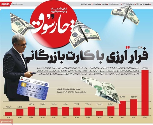 صفحه نخست روزنامه‌های ‌یکشنبه ۱۸ آبان ۱۴۰۴